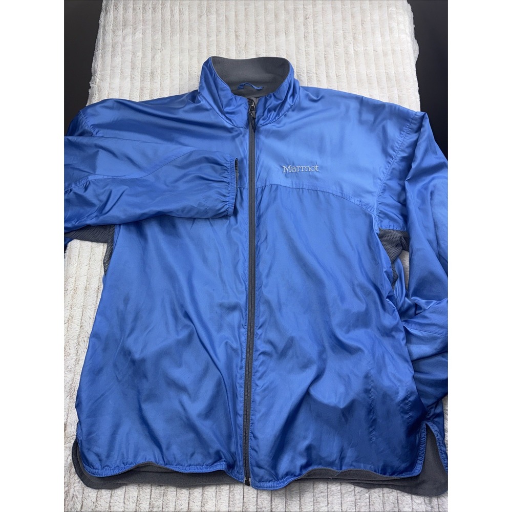 Marmot Women Windbreaker Fleece Line Jacket Full Zip Lightweight Blue Coat Large